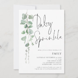 Convite para o Eucalyptus Baby Sprinkle de Script