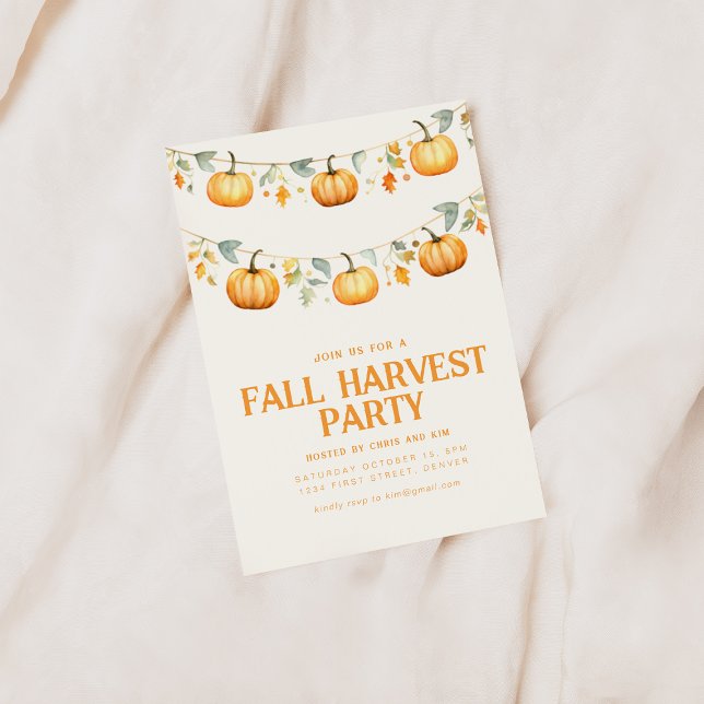 Convite para o Fall Autumn Harvest Party (Criador carregado)