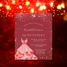 Convite para o fantasma vermelho de Quinceanera