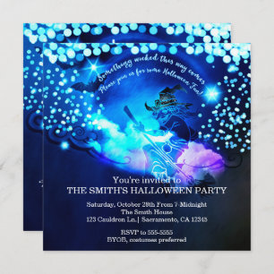 Convite para o Festa de Halloween da Bruxa Voadora