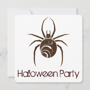 Convite para o Festa de Halloween de Aranha Marrom
