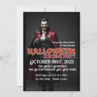Convite para o Festa de Halloween de Dracula Cockt
