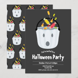 Convite para o Festa de Halloween de Ghost Pail Ca