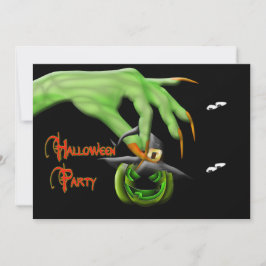 Convite para o Festa de Halloween - Mão de Bruxas
