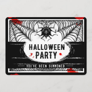 Convite para o Festa de Halloween na Web de Aranha