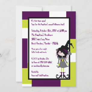 Convite para o Festa de Halloween Roxo, 5x7