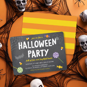 Convite para o Festa do Chalkboard Candy Halloween