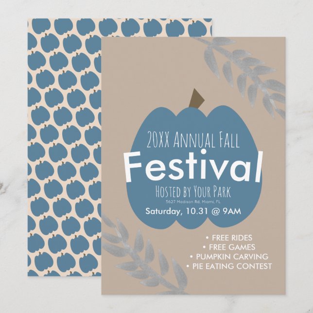 Convite para o Festival de Outono Anual da Pumpkin (Frente/Verso)