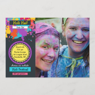 Convite para o Festival Holi com Foto de Salpico C