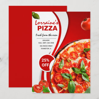 convite para o folheto de pizza restaurante