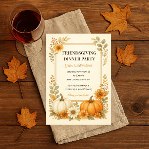 Convite para o Friendsgiving e Cartão de Menu Corr