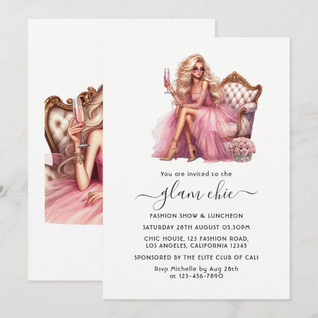 Convite para o Glam Fashion Show (Frente/Verso)