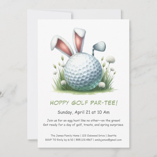 Convite para o Golfe da Páscoa Par-TEE (Frente)