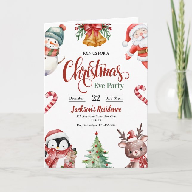 Convite para o Jantar de Natal, Festa de Fim de An (Frente)