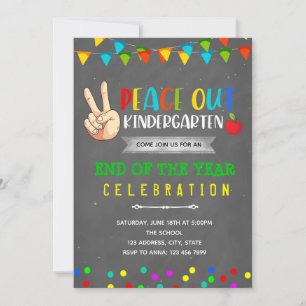 Convite para o Jardim de Infância do Peace Out