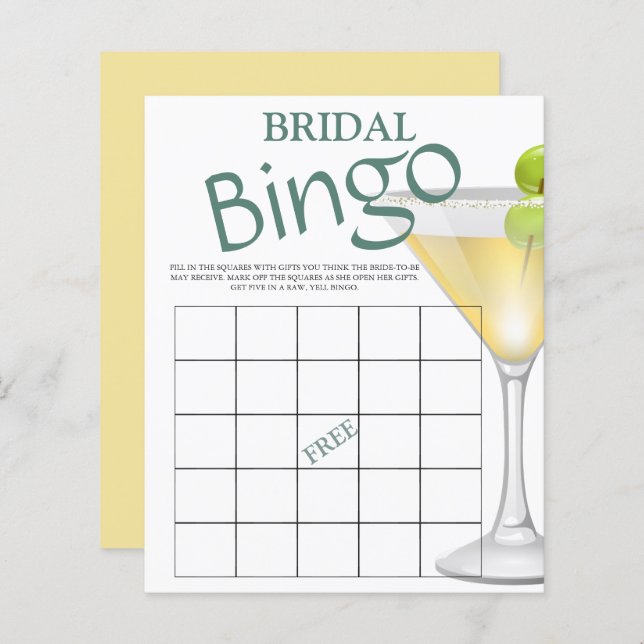 Convite para o Jogo Bridal do Bingo de Orçamento (Frente/Verso)