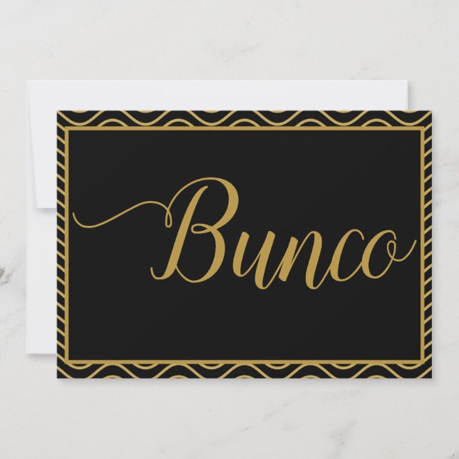 Convite para o jogo de dados Bunco Dourado do rico (Frente)