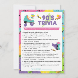 Convite para o Jogo de Trivia da Década dos 90
