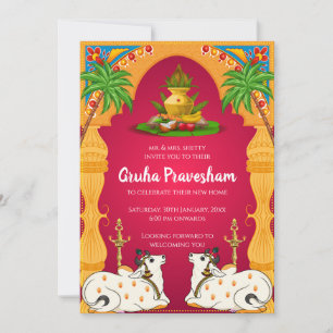 Convite para o lar indiano Gruhapravesham