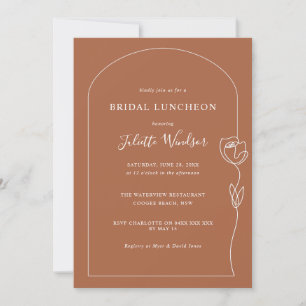 Convite para o Luncheon Rosa de Desenho de Linha