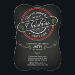 Convite para o Melhor Festa de Natal do Chalkboard<br><div class="desc">Descoloração moderna do Chalkboard Melhor convite de festas de Natal com tipografia contemporânea, com folhas verdes holly e bagas vermelhas sobre um popular fundo preto no quadro. Na moda e convite de natal para seu festivo inverno se reunirá... festas de escritório, festas de companhia, festa de coquetel e festa de...</div>