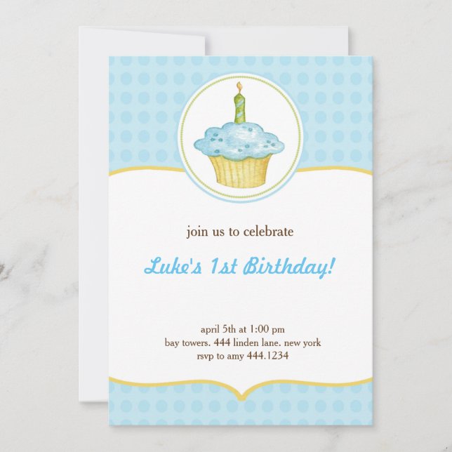 Convite para o Menino Primeiro Aniversário do Cupc (Frente)