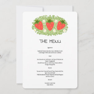 Convite para o Menu Casamento do Morango Vermelho