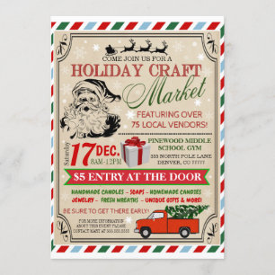 Convite para o mercado de Artesanatos de férias