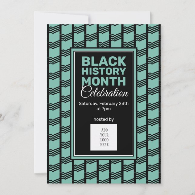 Convite para o Mês da História Negra Teal ADD LOGO (Frente)