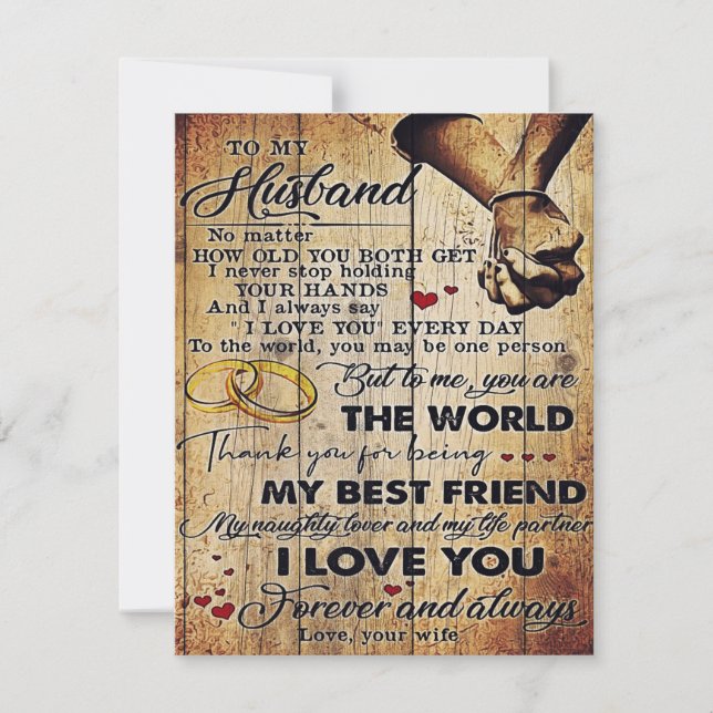 Convite Para o Meu Marido Design | Carta de Amor Para Ele  (Frente)