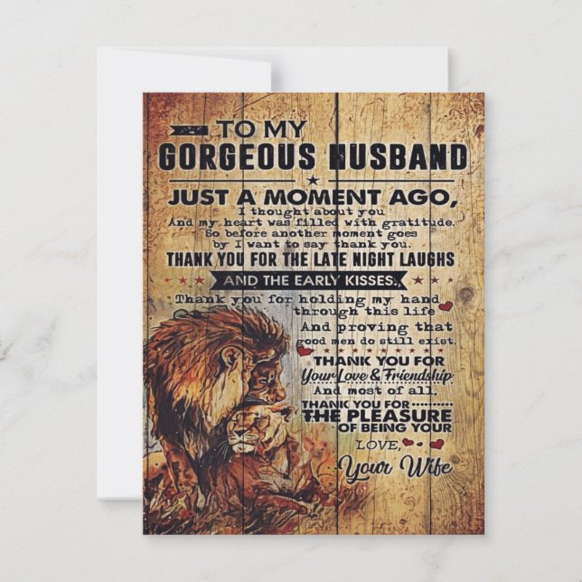 Convite Para o meu marido presente | Letra Adorável para M (Frente)