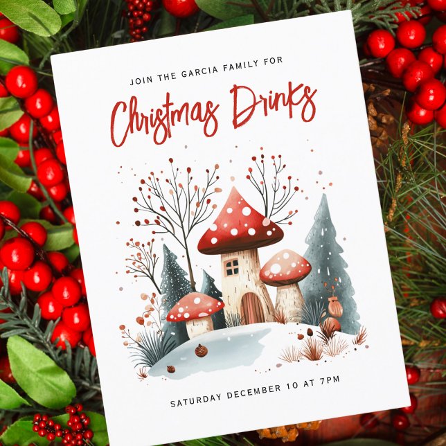 Convite para o Natal da Floresta de inverno Festiv (Criador carregado)