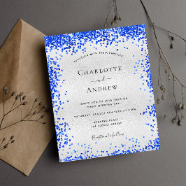 Convite para o orçamento do casamento azul real de