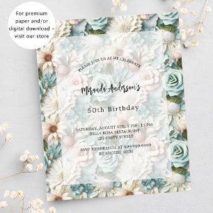 Convite para o orçamento floral verde de aniversár