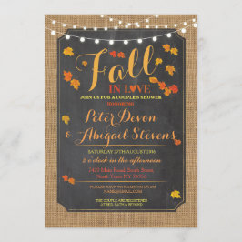 Convite para o outono de Chá do Casal Fall in Love