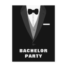 Convite para o Partido Bachelor de Tuxedo Preto