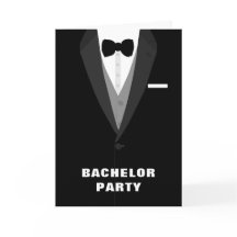 Convite para o Partido Bachelor de Tuxedo Preto