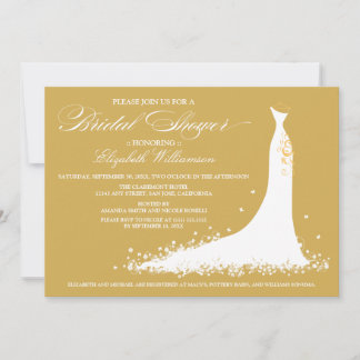 Convite para o Partido Bridal de Casamento (ouro)