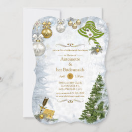 Convite para o Partido Bridal do Natal Branco