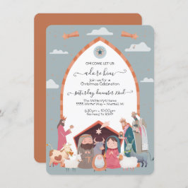 Convite para o Partido da Cena de Natal Religioso