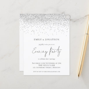 Convite para o Partido de Casamento de Glitter de 