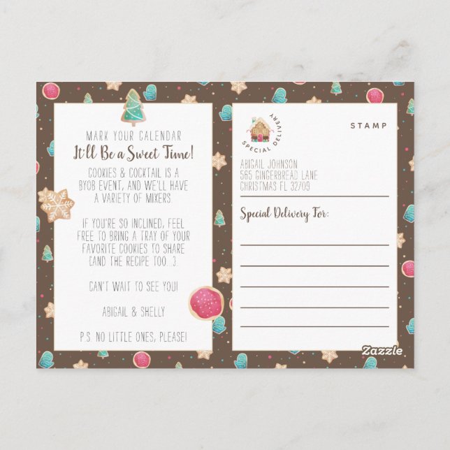 Convite para o Partido de Orçamento Cookies e Cock (Verso)