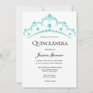 Convite para o Partido do Diamante Azul Tiara Quin