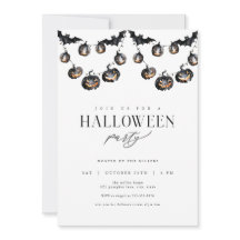 Convite para o Partido do Halloween Negro Moderno
