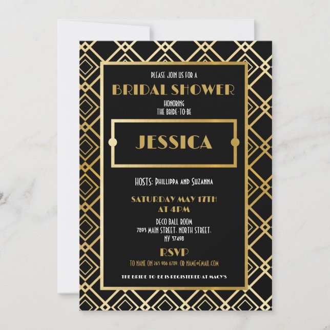 Convite para o Partido Dourado do chá de panela Ar (Frente)