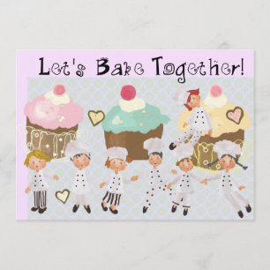 Convite para o pequeno Chef Baking Party 5x7