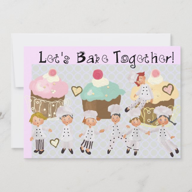 Convite para o Pequeno Partido Baking de Chef 5x7 (Frente)