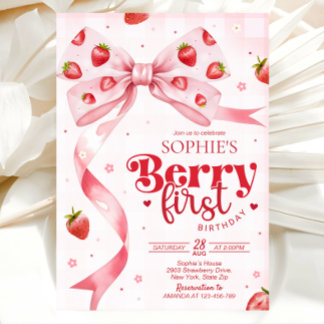 Convite para o primeiro aniversário da Berry, 1º a