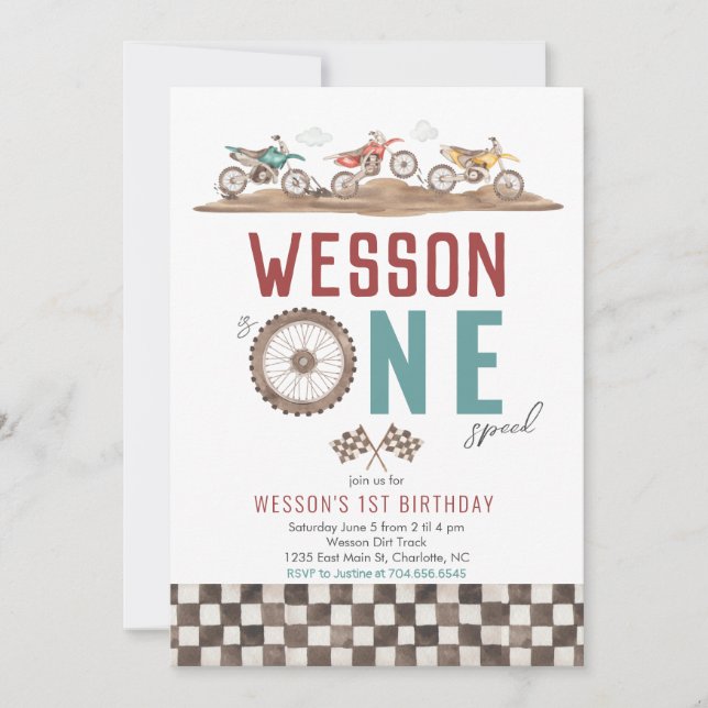 Convite para o Primeiro Aniversário da Dirt Bike (Frente)