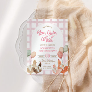 Convite para o primeiro aniversário de frango